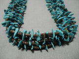 Exceptional Vintage Native American Navajo 100 Grams Sterling Silver Turquoise Necklace-Nativo Arts