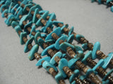 Exceptional Vintage Native American Navajo 100 Grams Sterling Silver Turquoise Necklace-Nativo Arts