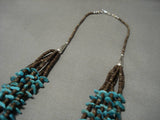Exceptional Vintage Native American Navajo 100 Grams Sterling Silver Turquoise Necklace-Nativo Arts
