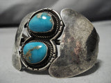 Exceptional Vintage Native American Navajo Royston Turquoise Sterling Silver Bracelet Old-Nativo Arts