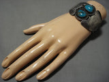 Exceptional Vintage Native American Navajo Royston Turquoise Sterling Silver Bracelet Old-Nativo Arts