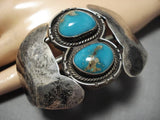 Exceptional Vintage Native American Navajo Royston Turquoise Sterling Silver Bracelet Old-Nativo Arts