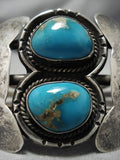Exceptional Vintage Native American Navajo Royston Turquoise Sterling Silver Bracelet Old-Nativo Arts