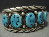 Exceptional Vintage Navajo Blue Turquoise Sterling Native American Jewelry Silver Bracelet Old-Nativo Arts