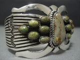 Exceptional Vintage Navajo Green Kingman Turquoise Sterling Native American Jewelry Silver Bracelet Old-Nativo Arts