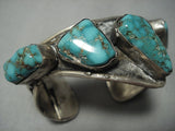 Exceptional Vintage Navajo Native American Jewelry jewelry Carico Lake Turquoise Sterling Silver Bracelet-Nativo Arts