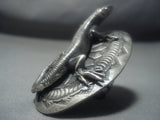 Exceptional Vintage Navajo Native American Jewelry jewelry Turquoise Sterling Silver Gecko Ring-Nativo Arts