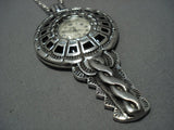 Exceptional Vintage Navajo Sterling Silver Chris Tom Necklace-Nativo Arts