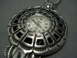 Exceptional Vintage Navajo Sterling Silver Chris Tom Necklace-Nativo Arts