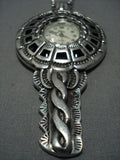 Exceptional Vintage Navajo Sterling Silver Chris Tom Necklace-Nativo Arts