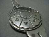 Exceptional Vintage Navajo Sterling Silver Chris Tom Necklace-Nativo Arts
