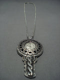 Exceptional Vintage Navajo Sterling Silver Chris Tom Necklace-Nativo Arts