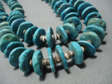 Exceptional Vintage Santo Domingo Turquoise Sterling Silver Necklace-Nativo Arts