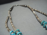 Exceptional Vintage Santo Domingo Turquoise Sterling Silver Necklace-Nativo Arts