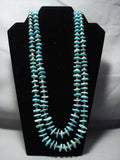Exceptional Vintage Santo Domingo Turquoise Sterling Silver Necklace-Nativo Arts