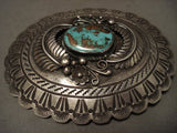 Expert Stamp Vintage Navajo Natural Royston Turquoise Native American Jewelry Silver Belt Buckle-Nativo Arts