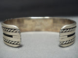 Exquisite Vintage Native American Jewelry Navajo 7 Sterling Silver Emil Benally Turquoise Bracelet Old-Nativo Arts