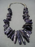 Exquisite Vintage Native American Jewelry Navajo Amethyst Sterling Silver Necklace Old-Nativo Arts