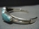 Exquisite Vintage Native American Jewelry Navajo Green Turquoise Sterling Silver Spiderweb Bracelet Old-Nativo Arts