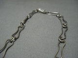 Exquisite Vintage Native American Jewelry Navajo Onyx Sterling Silver Necklace Old-Nativo Arts