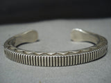 Exquisite Vintage Native American Jewelry Navajo Sterling Silver Arrowhead Kee Nataani Bracelet-Nativo Arts