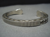 Exquisite Vintage Native American Jewelry Navajo Sterling Silver Arrowhead Kee Nataani Bracelet-Nativo Arts