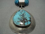 Exquisite Vintage Native American Jewelry Navajo Sterling Silver Turquoise Pendant Old-Nativo Arts