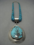 Exquisite Vintage Native American Jewelry Navajo Sterling Silver Turquoise Pendant Old-Nativo Arts