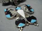 Exquisite Vintage Native American Jewelry Zuni Dishta Butterfly Sterling Silver Necklace Old-Nativo Arts