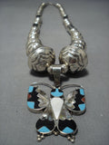 Exquisite Vintage Native American Jewelry Zuni Dishta Butterfly Sterling Silver Necklace Old-Nativo Arts