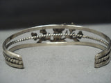 Exquisite Vintage Native American Jewelry Zuni Wise Owl Turquoise Sterling Silver Bracelet Cuff-Nativo Arts