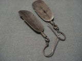 Exquisite Vintage Native American Navajo Feather Sterling Silver Earrings Old-Nativo Arts