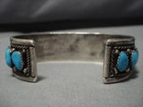 Exquisite Vintage Native American Navajo Irene Chiquito Sterling Silver Turquoise Bracelet Old-Nativo Arts