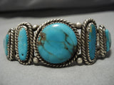 Exquisite Vintage Native American Navajo Royston Turquoise Sterling Silver Bracelet Old-Nativo Arts