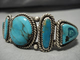 Exquisite Vintage Native American Navajo Royston Turquoise Sterling Silver Bracelet Old-Nativo Arts