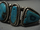 Exquisite Vintage Native American Navajo Royston Turquoise Sterling Silver Bracelet Old-Nativo Arts