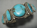 Exquisite Vintage Native American Navajo Royston Turquoise Sterling Silver Bracelet Old-Nativo Arts