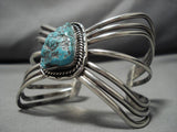 Exquisite Vintage Native American Navajo Seafoam Turquoise Sterling Silver Bracelet-Nativo Arts