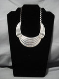 Exquisite Vintage Navajo Choker Sterling Silver Bahe Native American Necklace-Nativo Arts