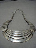 Exquisite Vintage Navajo Choker Sterling Silver Bahe Native American Necklace-Nativo Arts