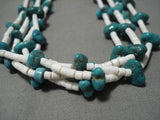 Exquisite Vintage Navajo Longer Turquoise Native American Necklace Old-Nativo Arts