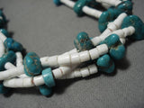 Exquisite Vintage Navajo Longer Turquoise Native American Necklace Old-Nativo Arts