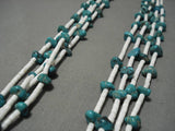 Exquisite Vintage Navajo Longer Turquoise Native American Necklace Old-Nativo Arts