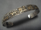 Exquisite Vintage Navajo Native American Gold Sterling Silver Bracelet Old-Nativo Arts