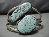 Exquisite Vintage Navajo Native American Sterling Silver #8 Turquoise Bracelet-Nativo Arts