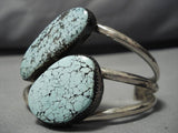 Exquisite Vintage Navajo Native American Sterling Silver #8 Turquoise Bracelet-Nativo Arts