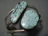 Exquisite Vintage Navajo Native American Sterling Silver #8 Turquoise Bracelet-Nativo Arts