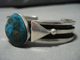 Exquisite Vintage Navajo Sterling Silver Native American Turquoise Bracelet Old-Nativo Arts