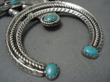 Exquisite Vintage Navajo Turquoise Native American Jewelry Silver Squash Blossom Necklace- 24 Squashes!-Nativo Arts