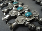 Exquisite Vintage Navajo Turquoise Native American Jewelry Silver Squash Blossom Necklace- 24 Squashes!-Nativo Arts